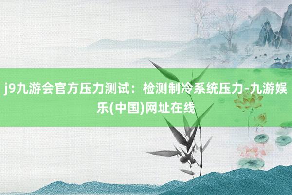 j9九游会官方压力测试：检测制冷系统压力-九游娱乐(中国)网址在线